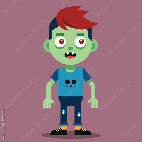 Youth Day zombie with funny cartoonish Halloween theme vector illustration