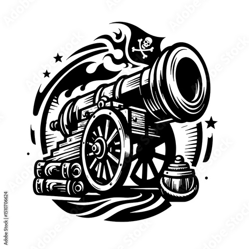 vector illustration of a cannon