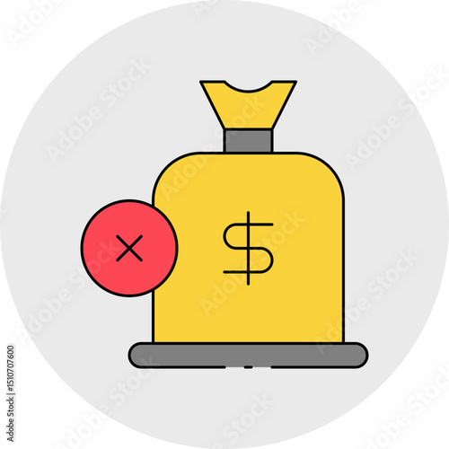 No money single icon vector illustration
