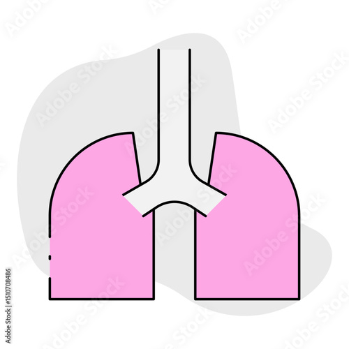 Lungs single icon vector illustration