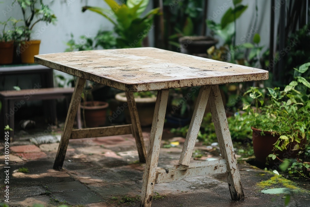 Simple weathered garden table Simple weathered garden table