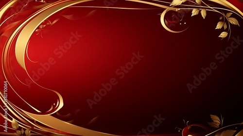 Ornate red and gold border