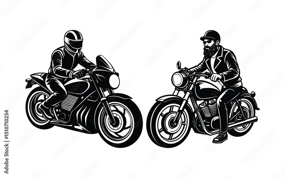Classic Motorcycle Vector Illustration. Classic Motorcycle Vector Illustration.