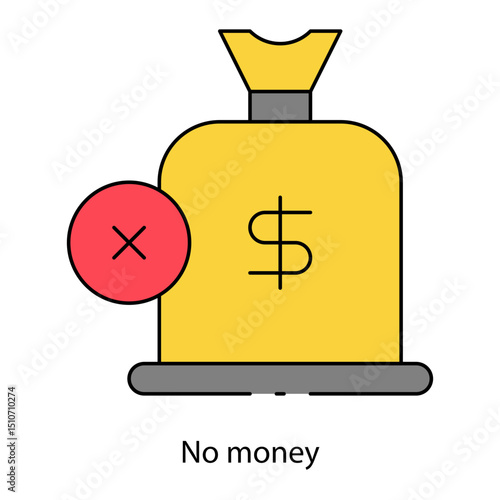 No money single icon vector illustration