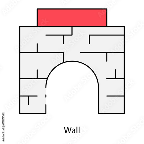 Wall single icon vector illustration