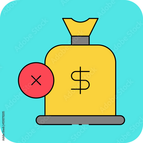 No money single icon vector illustration