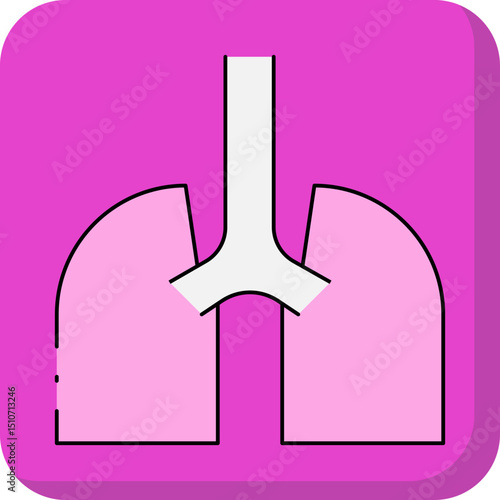 Lungs single icon vector illustration