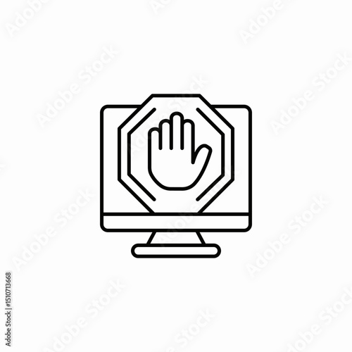 ad blocker icon sign vector