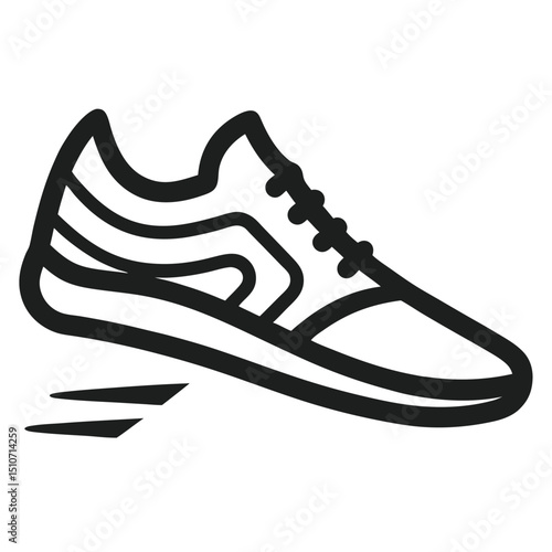 Running shoe icon fast speed athletic footwear sneaker