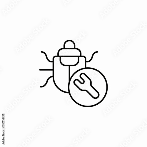 bug ficing icon sign vector