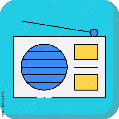 Radio single icon vector illustration