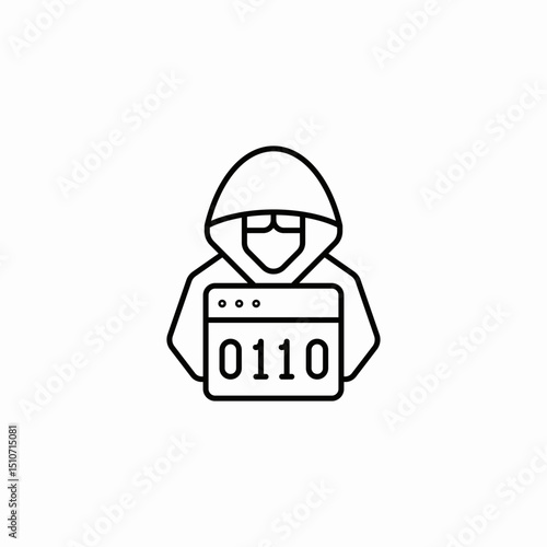 coding hacker icon sign vector