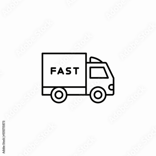 fast delivery truck icon sign vector