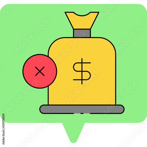 No money single icon vector illustration