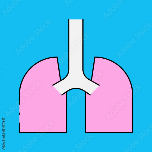 Lungs single icon vector illustration