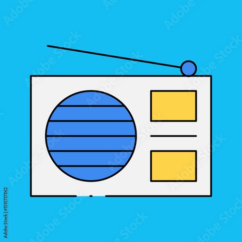Radio single icon vector illustration