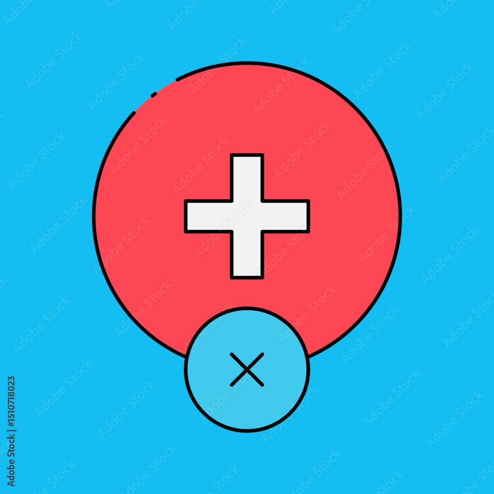 Obraz premium Add button single icon vector illustration