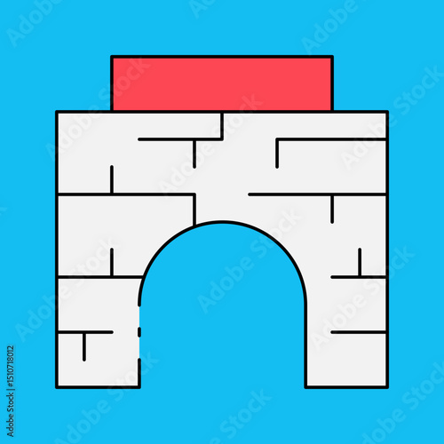 Wall single icon vector illustration