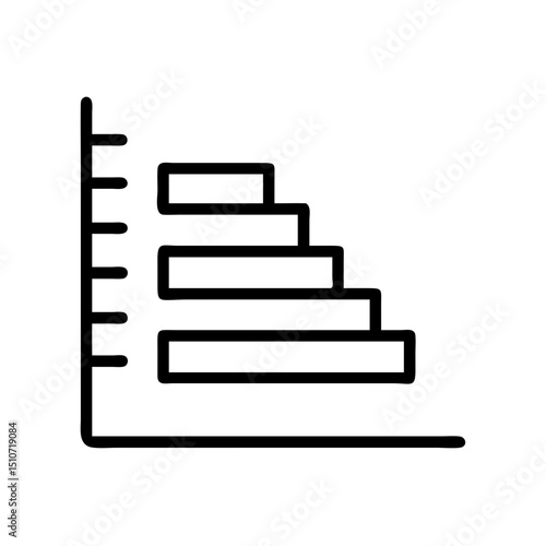 Stacked bar chart icon for comparative data analysis and detailed insights