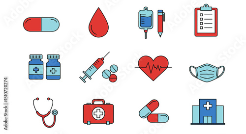 medical icons set