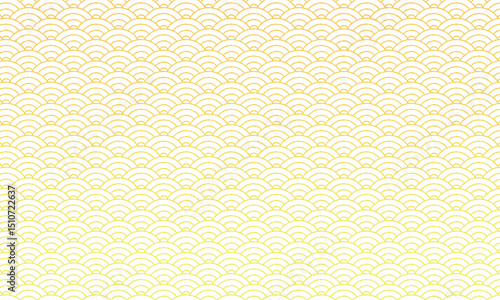 オレンジと黄色のグラデーションがかかった4本線の扇模様