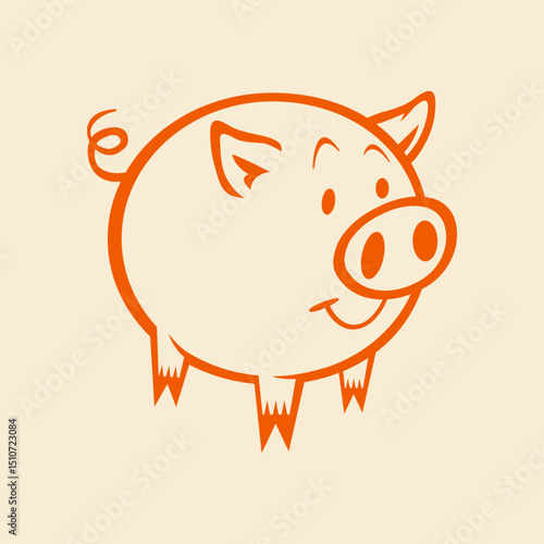Piggy bank trendy artwork fetching abstract vector illustration colorful practical design