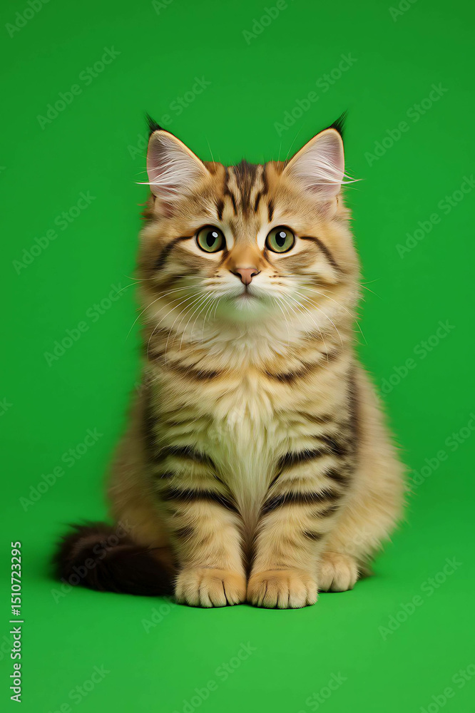 cat on green background cat on green background