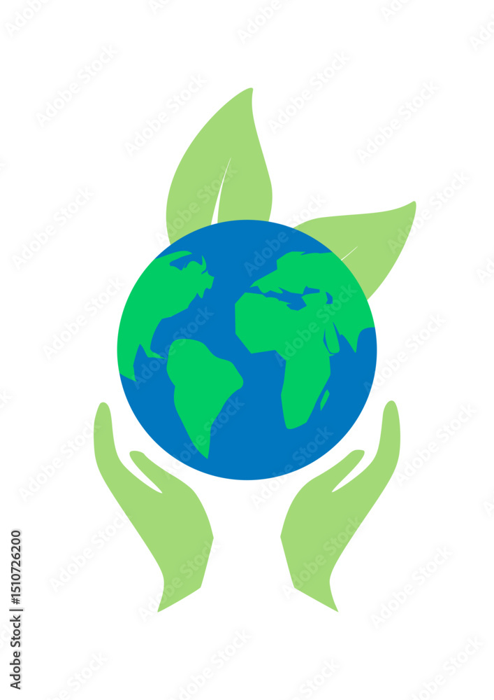 green planet earth with leaves vector illustration. eco thems desain green planet earth with leaves vector illustration. eco thems desain