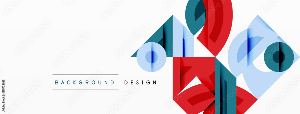 Abstract geometric shapes, red, teal, light blue. Minimalist design with text background design. Clean aesthetic, modern composition. Abstract geometric shapes, red, teal, light blue. Minimalist design with text background design. Clean aesthetic, modern composition.