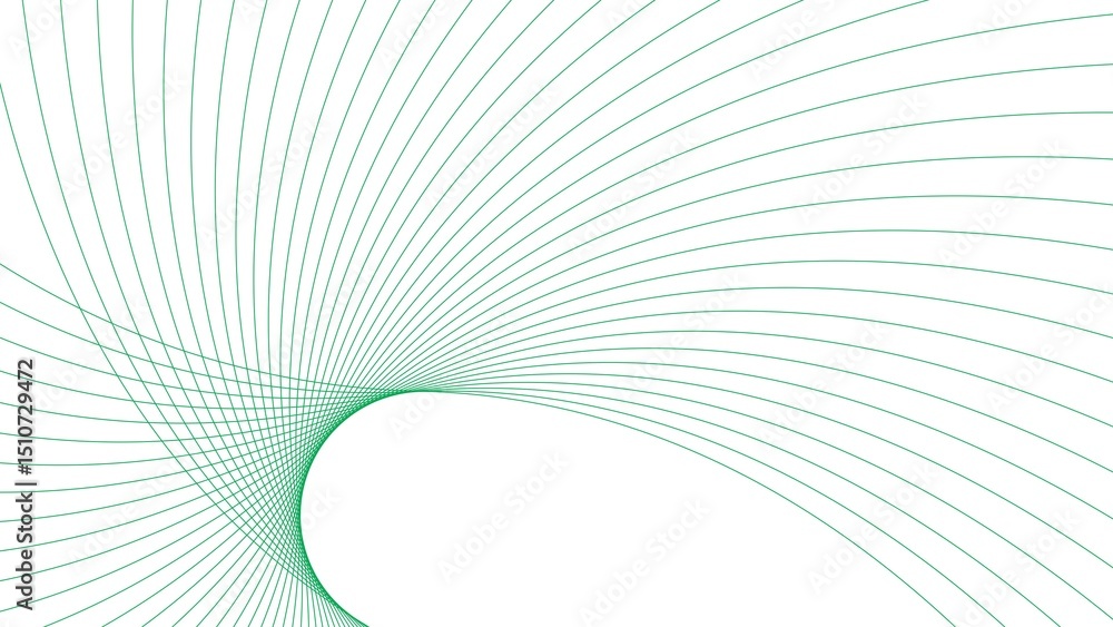 Fototapeta premium Geometric swirl line movement turquoise color 4k illustration. White pattern wavy line on white background. 
