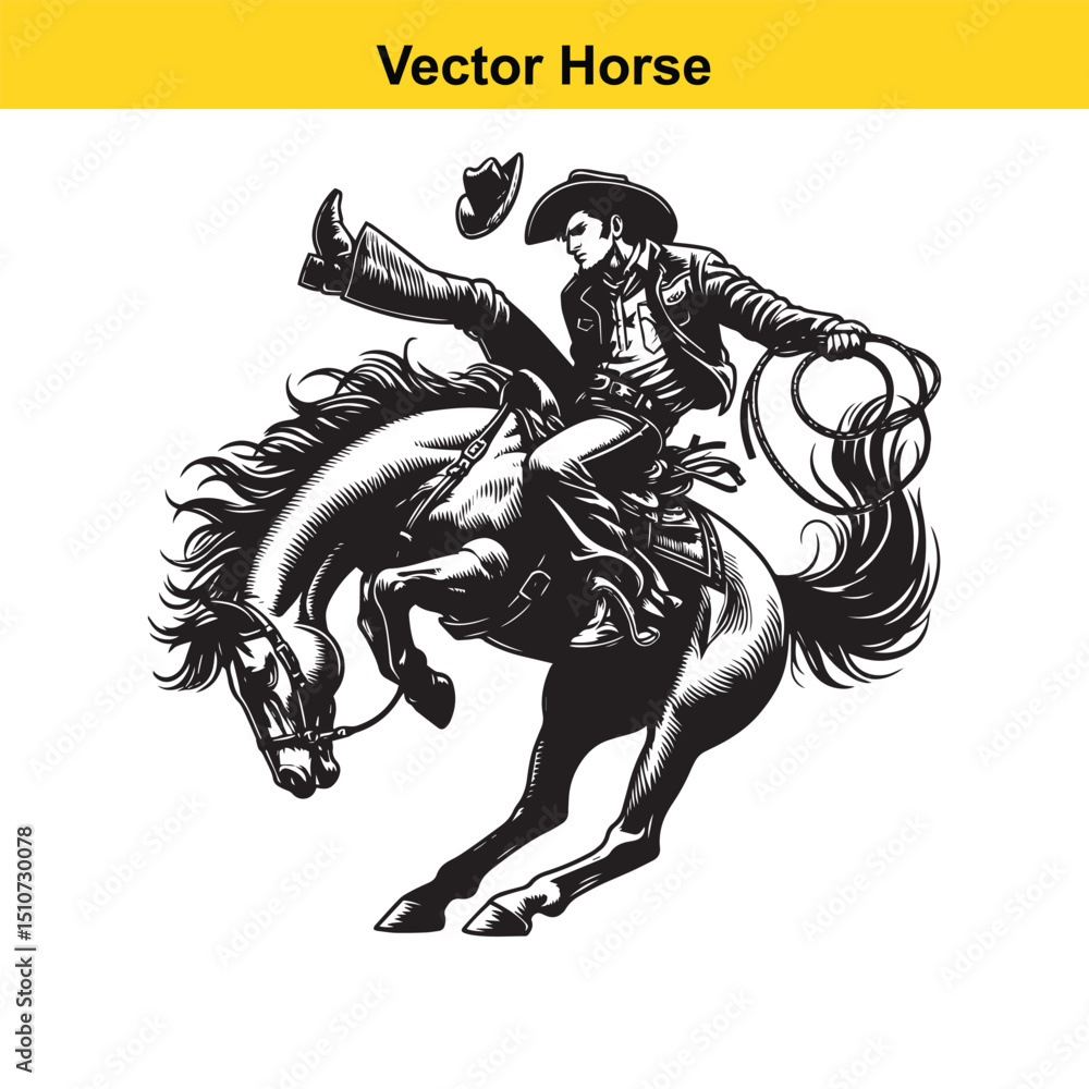 Obraz premium Vector cowboy.