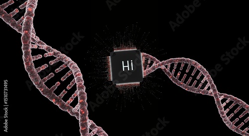 Dna Strand with Hi Chip