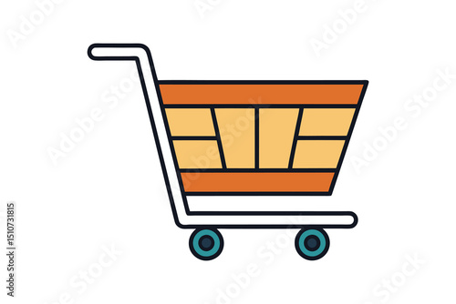 shopping cart e commerce icon isolated on white background