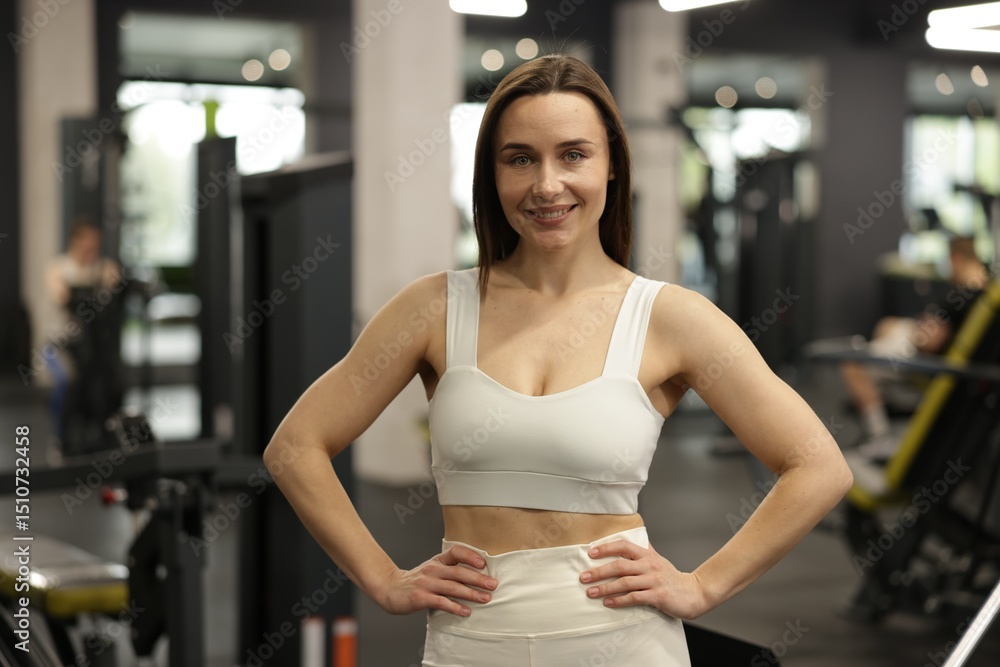 Obraz premium Portrait of professional personal trainer in gym