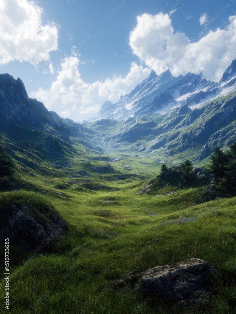 Obraz premium high mountain landscape