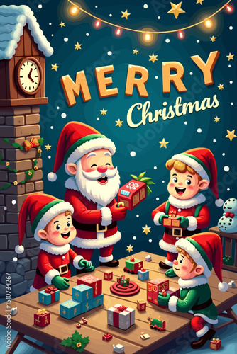 Wallpaper Mural christmas music poster, christmas party poster, christmas poster background, santa poster, happy holidays poster, christmas poster greeting card, christmas, winter, holiday, landscape, illustration, x Torontodigital.ca