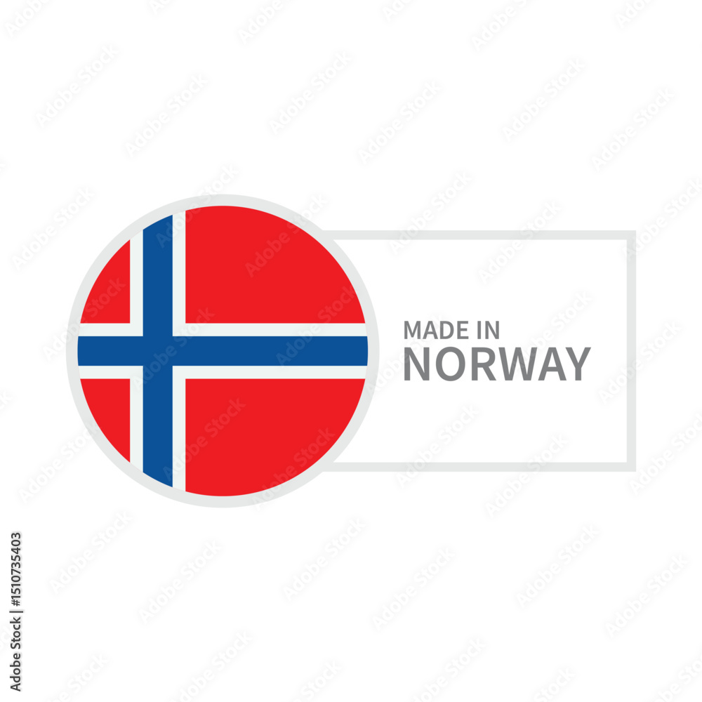 Fototapeta premium Made In Norway Label Icon Vector Design.