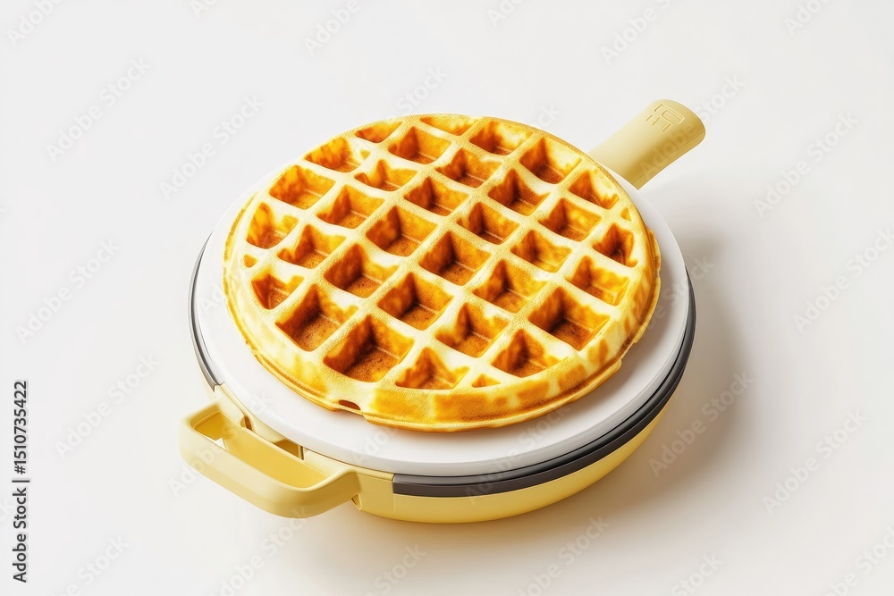 Pixel Perfect Picture of Electric Waffle Iron Isolated on White Background Pixel Perfect Picture of Electric Waffle Iron Isolated on White Background