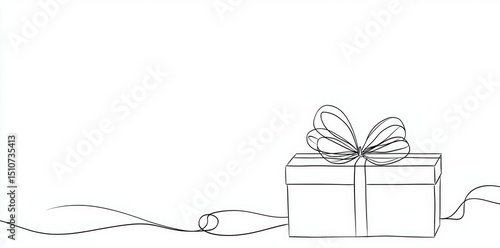 Artistic representation of a gift box emphasizing its ribbon design.