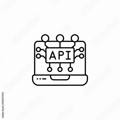 laptop api network icon sign vector