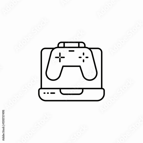 laptop gaming icon sign vector