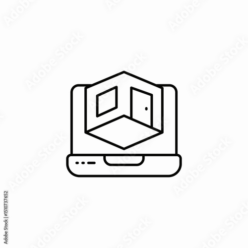 laptop interior design icon sign vector