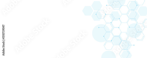 Futuristic molecule structure abstract hexagonal network background design for technology and medical science.