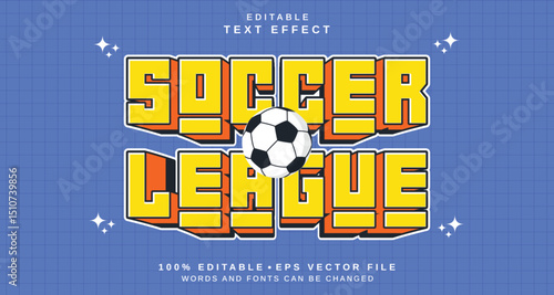 Editable text style effect - Soccer League text style theme.