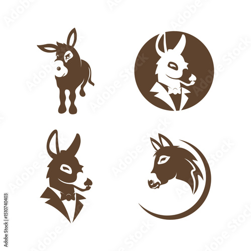 Εκτύπωση καμβά Donkey logo icon design
