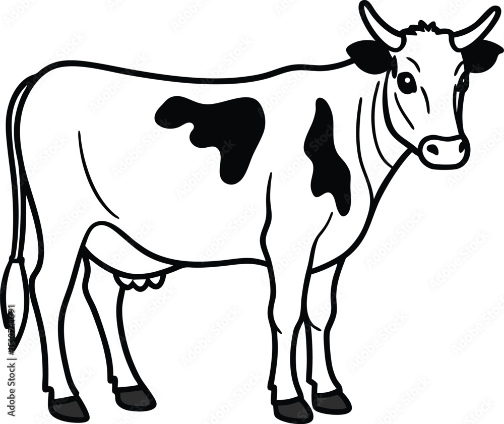 Fototapeta premium brown-cow-illustration-veector(7).eps