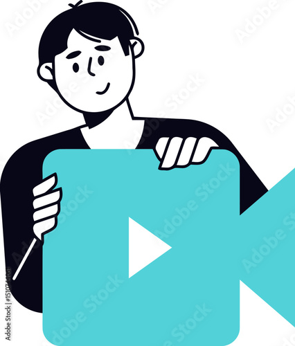 Video marketing content creator tips and tricks for online video production and editing tutorial guide vector art illustration