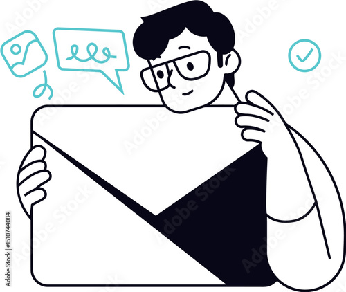 Email marketing strategy tips and guide for business communication and newsletter campaign promotion ideas vector art illustration