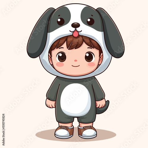 children wearing dog costumes