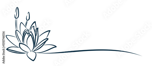 Stylized water lotus symbol.
